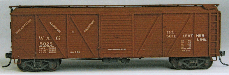 Class XM-1 40' Single-Sheathed Boxcar w/AB Brakes - One-Piece Body Resin Kit -- Wellsville, Addison & Galeton Decals, Smooth Pullman Roof