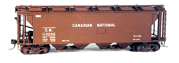 Canadian National Slab-Side Hopper -- Series 113170-113269 w/Metal Hatches, Red & White Decals