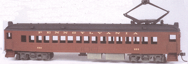 Pennsylvania MP-54 Coach (One Piece Body, Resin Kit) -- w/Hyatt Roller Bearing Trucks (Less Wheels) & Decals