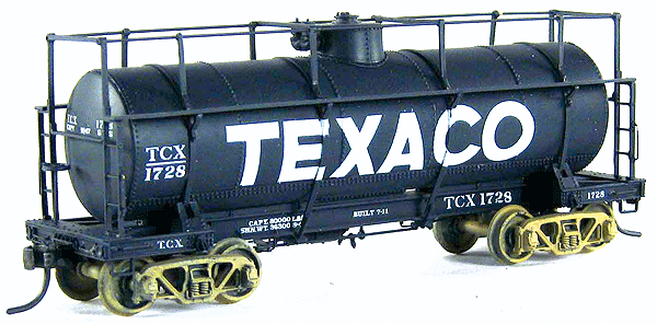ACF Type 7 8000-Gallon Tank Car w/High Walkway - Kit (Resin) -- With K Brakes Texaco Billboard Scheme Decals