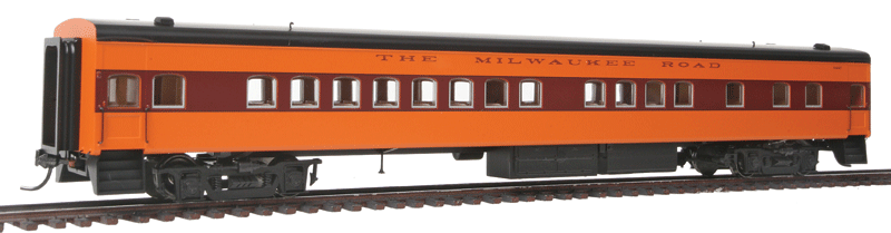 Milwaukee Road 1935-Built Bunk Coach - Ready to Run -- Milwaukee Road #4447 (1952 Scheme, orange, maroon, orange Letterboard)