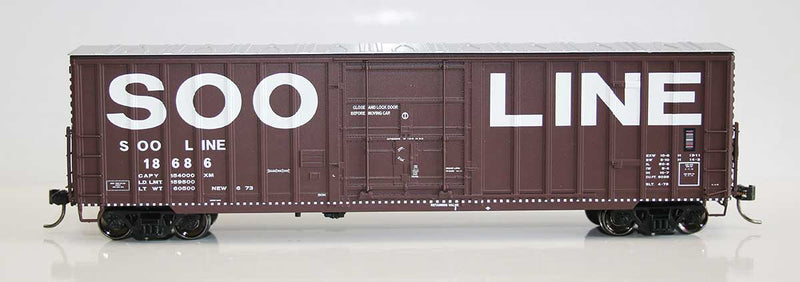 Soo Line-Built 7-Post Plug-Door Boxcar w/X Panel Roof - Ready to Run -- Soo Line #18748 (Boxcar Red; Billboard Lettering, Dashed Sill Stripe)