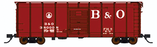 B&O Class M-53 Wagontop Boxcar w/Youngstown Doors - Ready to Run -- Baltimore & Ohio #380008 (1962-66 Boxcar Red, Capitol Logo, Billboard B&O)