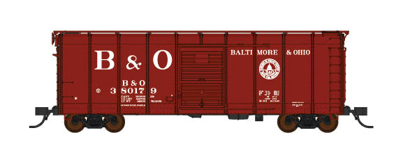 B&O Class M-53 Wagontop Boxcar w/Youngstown Doors - Ready to Run -- Baltimore & Ohio #381050 (Post War 1946-55, Boxcar Red, 13 States Logo)