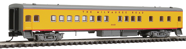 Milwaukee Road 1935-Built Bunk Coach - Ready to Run -- Milwaukee Road #4448 (UP Post-1956 Armour Yellow, gray)