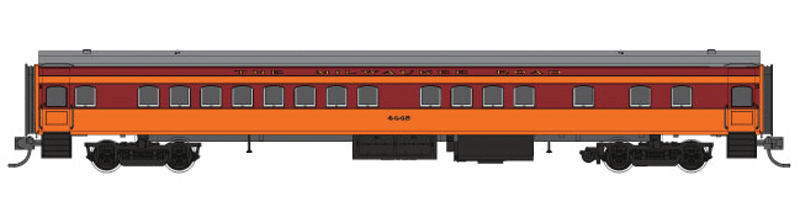 Milwaukee Road 1935-Built Bunk Coach - Ready to Run -- Milwaukee Road #4442 (1948 Scheme, orange, maroon, gray Roof)