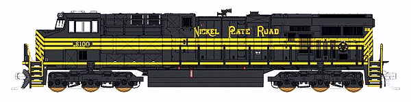 GE ES44AC - Standard DC -- Norfolk Southern #8100 (Nickel Plate Road Heritage Scheme; black, yellow)