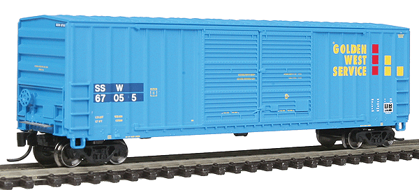 FMC 5283 50' Double-Door Boxcar - Ready to Run -- St. Louis Southwestern #67055 (Ex-Golden West Service; blue, yellow, red)