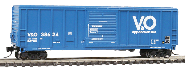 P-S 5344 Cu.ft Single-Door Boxcar - Ready to Run -- Virginian & Ohio #38624 (blue, white, Allen McClelland's Model Railroad