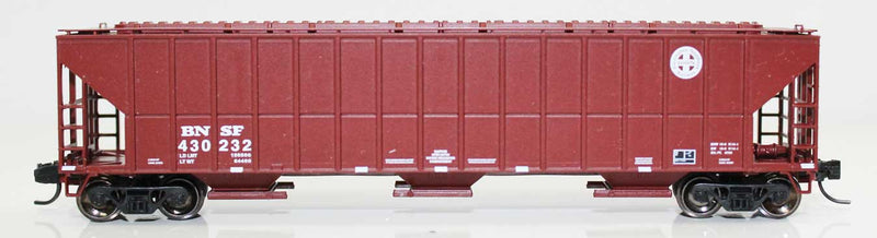 FMC 4700 Cu.Ft. 3-Bay Covered Hopper - Ready to Run -- Burlington Northern Santa Fe 432891 (Boxcar Red, white, Circle Logo)