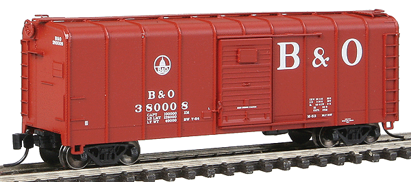 B&O Class M-53 Wagontop Boxcar w/Youngstown Doors - Ready to Run -- Baltimore & Ohio #380008 (1962-66 Boxcar Red, Capitol Logo, Billboard B&O)