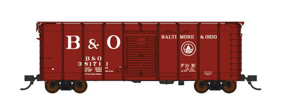 B&O Class M-53 Wagontop Boxcar w/Youngstown Doors - Ready to Run -- Baltimore & Ohio #381711 (Boxcar Red, 13 States Logo w/o Lettering, Large B&