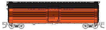 Milwaukee Road 50' Single-Door Rib-Side Express Boxcar - Ready to Run -- Milwaukee Road #329 (Passenger Express Scheme, orange, maroon, black)