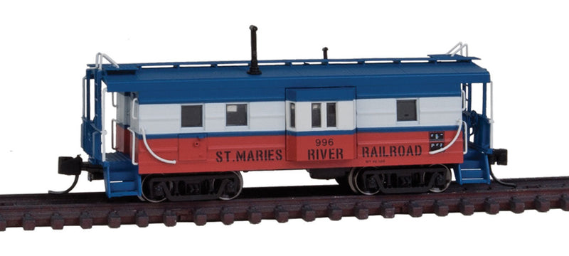 Milwaukee Road High-Window Rib-Side Caboose w/Oil Door - Ready to Run -- St. Maries River Railroad #996 (blue, white, orange)