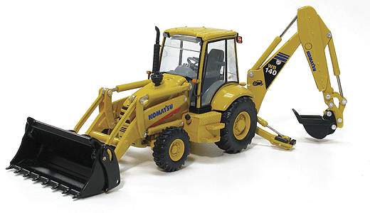 Komatsu Backhoe Loader - Assembled -- Yellow, Black