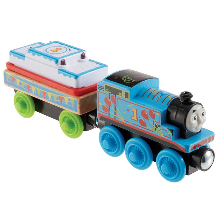 Thomas and Friends(TM) Wooden Railway -- Thomas the Tank Engine #1 (Birthday Scheme; blue, Balloon Graphics)