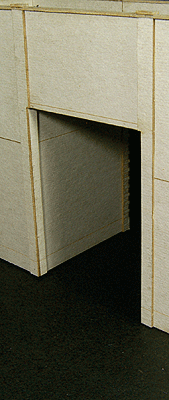 The Cube Modular System Component - Kit (Laser-Cut Architectural Card) -- Concrete Wall Face Pass-Through Set