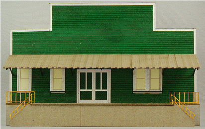 Produce Packing Flat Background Building - Kit (Laser-Cut Architectural Card) -- Building C 6-5/8 x 1-1/4 x 5-5/16" 16.8 x 3.2 x 13.5cm