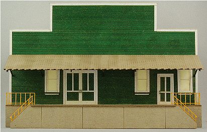 Produce Packing Flat Background Building - Kit (Laser-Cut Architectural Card) -- Building D 6-5/8 x 1-1/4 x 5-5/16" 16.8 x 3.2 x 13.5cm