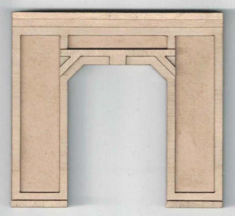 Single-Track Concrete Tunnel Portal - Laser-Cut Wood Kit -- 5-7/16 x 3/16 x 4-5/8"