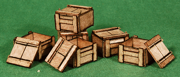 Wood Crates - Kit -- #4 pkg(6) 7/16 x 13/32 x 9/32" 1.1 x 1 x .7cm