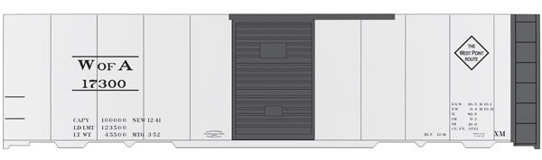 Railroad Decal Set 6-Pack -- Western Railway of Alabama 40' Steel Single-Door Boxcar (silver Car)