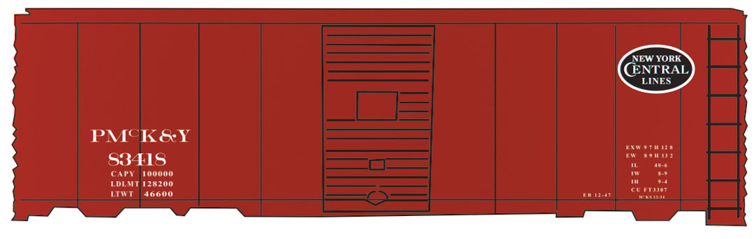 Railroad Decal Set -- Pittsburgh & Lake Erie/PMcK&Y 40' Rebuilt USRA Steel Boxcar (NYC System Logo)