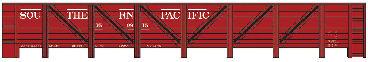 Railroad Decal Set -- Southern Pacific GS Wood Gondola (Line Above Roadname)