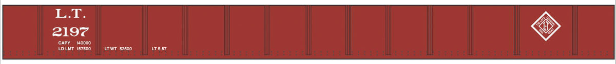 Railroad Decal Set -- Louisville Terminal 50' Steel Gondola (Boxcar Red, Diamond Logo)