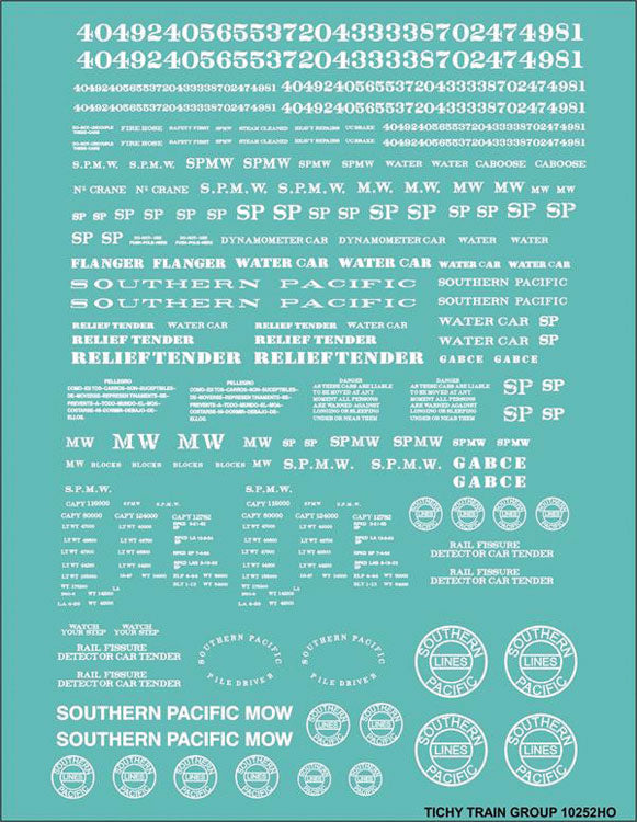 Railroad Decal Set -- Southern Pacific Maintenance-of-Way Work Cars