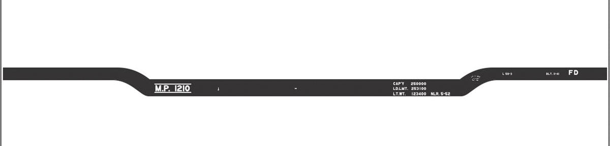 Railroad Decal Set -- Missouri Pacific 58' Depressed-Center Flatcar (black Car)