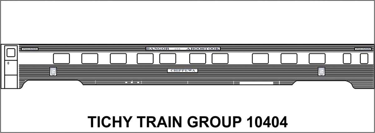 Railroad Decal Set -- Bangor & Aroostook Passenger Cars (Lettering for 4 Cars)