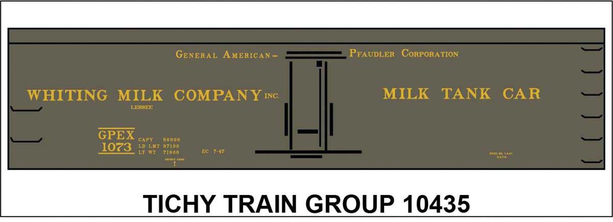 Railroad Decal Set -- Whiting Milk GPEX Milk Tank Car