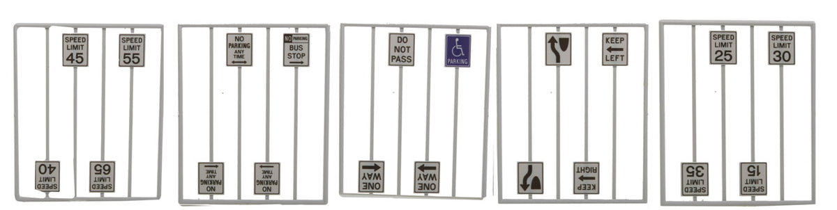 Assorted Road Signs -- 20 Different Signs, 40 Pieces Total
