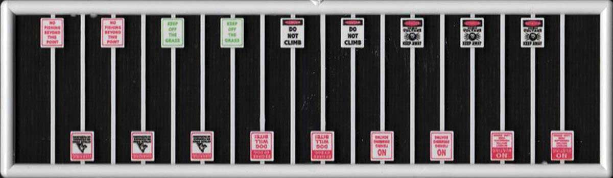 Assorted Warning Signs -- 2 Each of 8 Styles