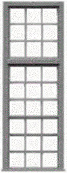 27-Pane Industrial Window w/Precut Glazing -- 30 x 97" Scale, Fits .53 x 1.63" Opening pkg(8)