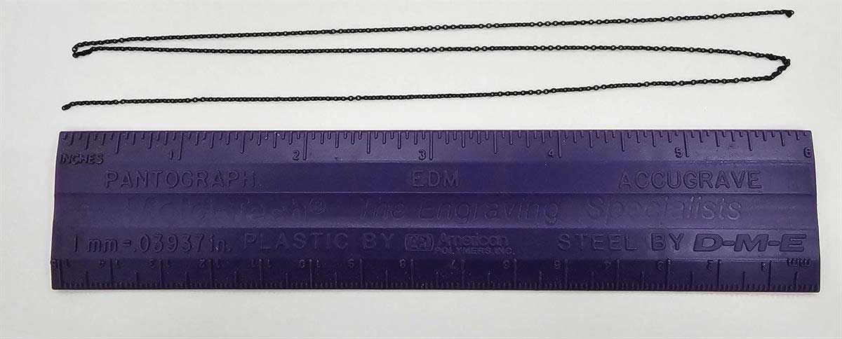 Blackened Brass Chain -- 40 Links Per Inch, 18" 45.7cm Length-1