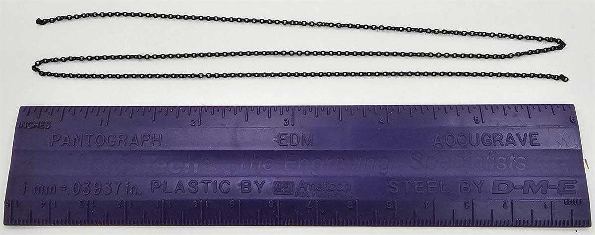 Blackened Brass Chain -- 23 Links Per Inch, 18" 45.7cm Length-1