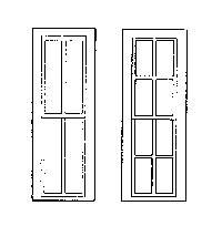 Rio Grande Southern-Style Depot Windows -- 2/2 Light, 24 x 82"; 4/4 Light, 24 x 82"