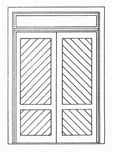 Door -- 72" Diagonal Sheathed, Double w/Window & Transom