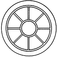 Window -- 9-Pane, 41" Round w/"Glass"