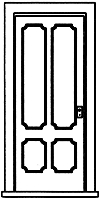 Victorian Four-Panel Door -- Without Transom