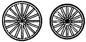 Light Wagon Wheels -- 2 Each: 44 & 48"