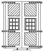 Door -- Engine House Scale 6'6" x 14'6" w/Hinges; pkg(4)