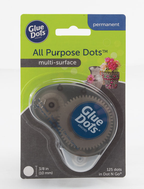 All-Purpose Permanent Dots(TM) with Dot N Go(R) Dispenser -- 3/8" .95cm Diameter pkg(125)