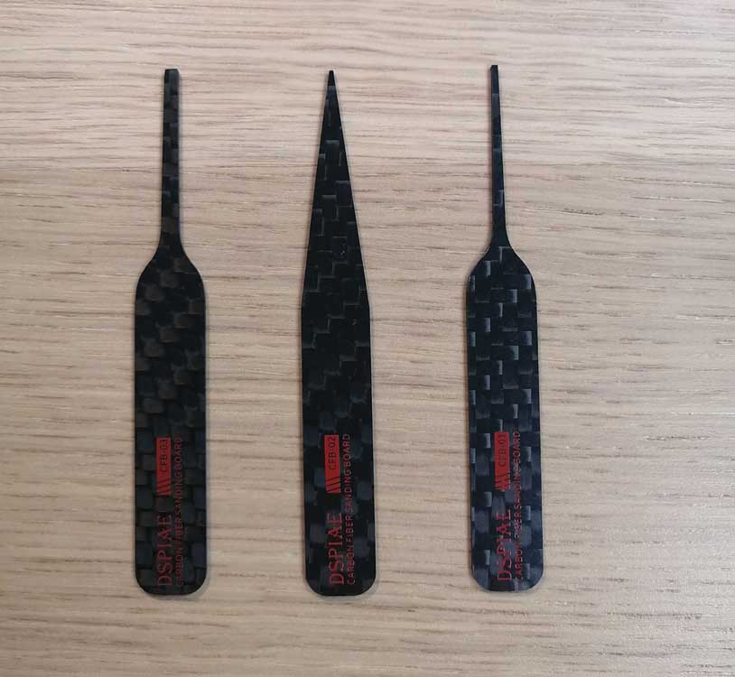 Irregular Carbon Fiber Sanding Stick Set -- Includes 1 Each CFB-01, CFB-02, CFB-03-1