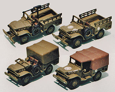 Military - US & Allies WWII - Medium Truck 2-Pack (Resin Kit) -- Dodge 3/4-Ton 4x4 Truck "Beep" WC51/52/51M/G w/Machine Gun
