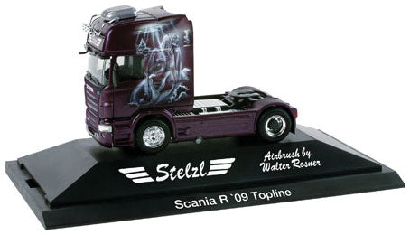 Private Collection 2009 Scania R Top Line Semi Tractor Only -- Stelzl (purple w/Special Graphics)
