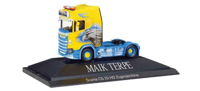 Scania CS 20 HD Tractor Only - Assembled -- Maik Terpe (blue, yellow, German Lettering)