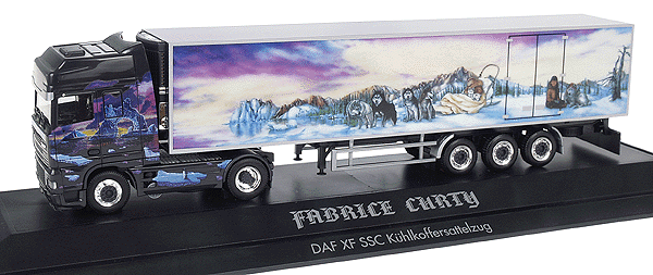 Private Collection - European Semis - DAF 95XF SSC 2-Axle Cabover -- w/3-Axle Euro Box Reefer Trailer - Fabrice Curty II (Full-Color Art)